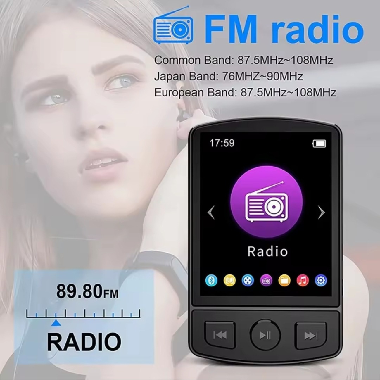 MP3 portátil 32GB para running gimnasio y deporte