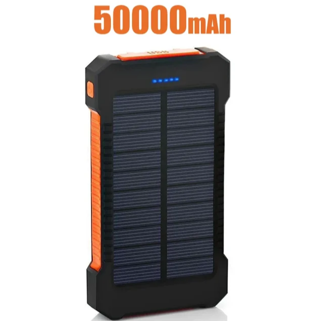 Batería externa Power Bank Solar, de 50000 mah, Con Linterna