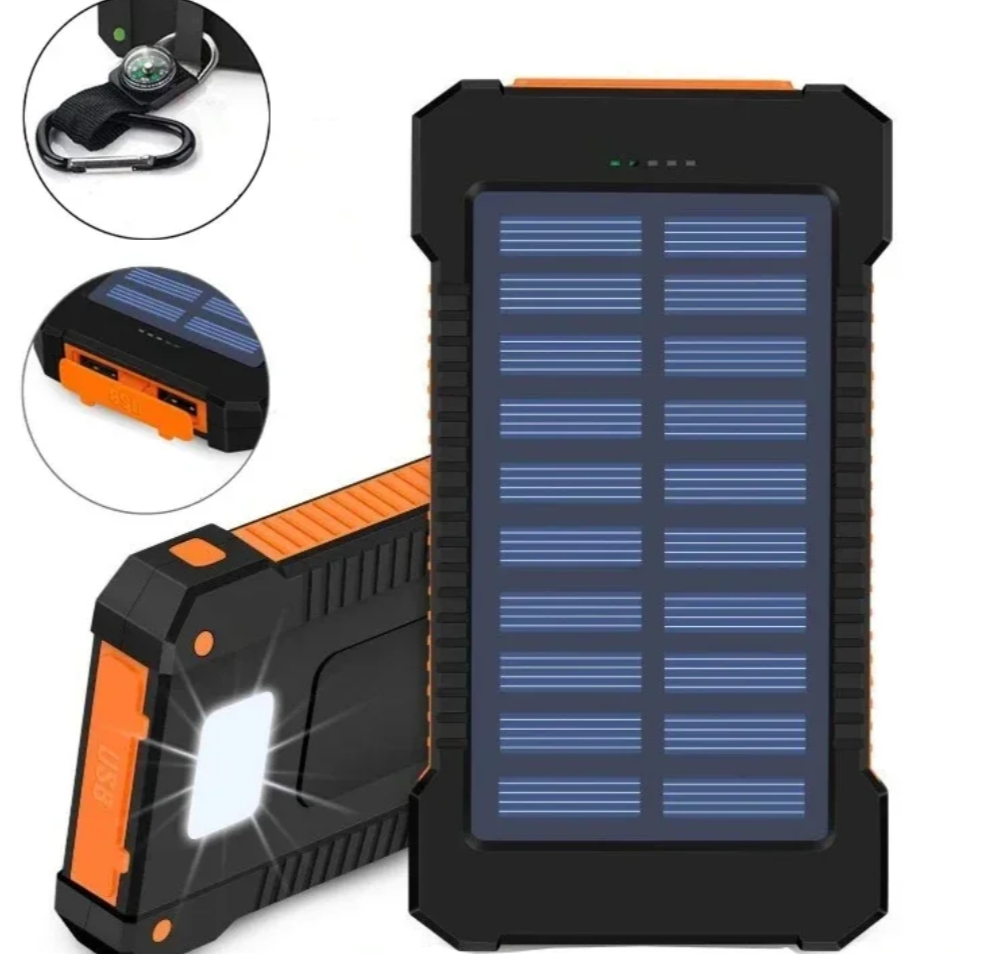 Batería externa Power Bank Solar, de 50000 mah, Con Linterna