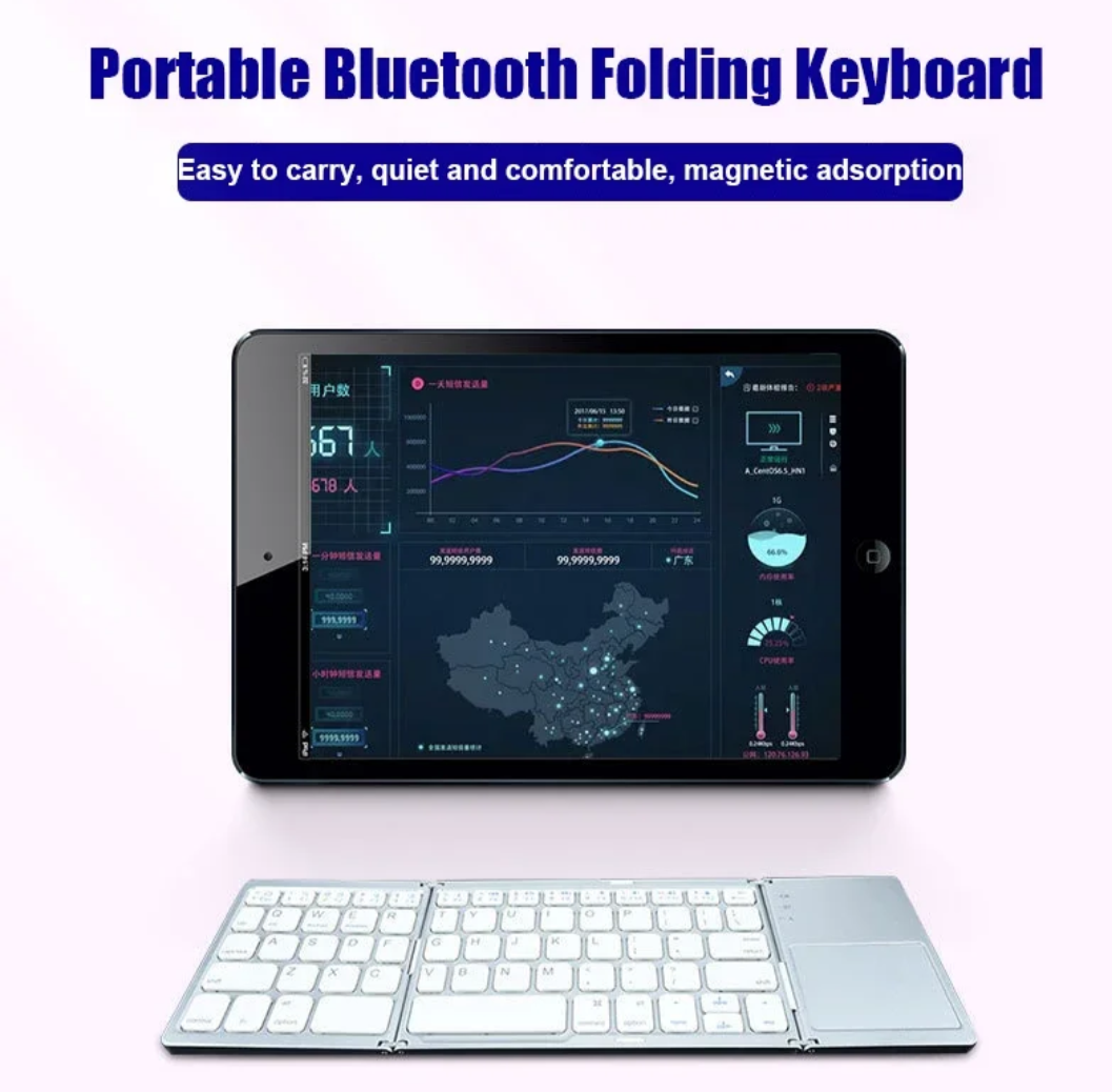 Mini Teclado Plegable, Inalámbrico con Bluetooth