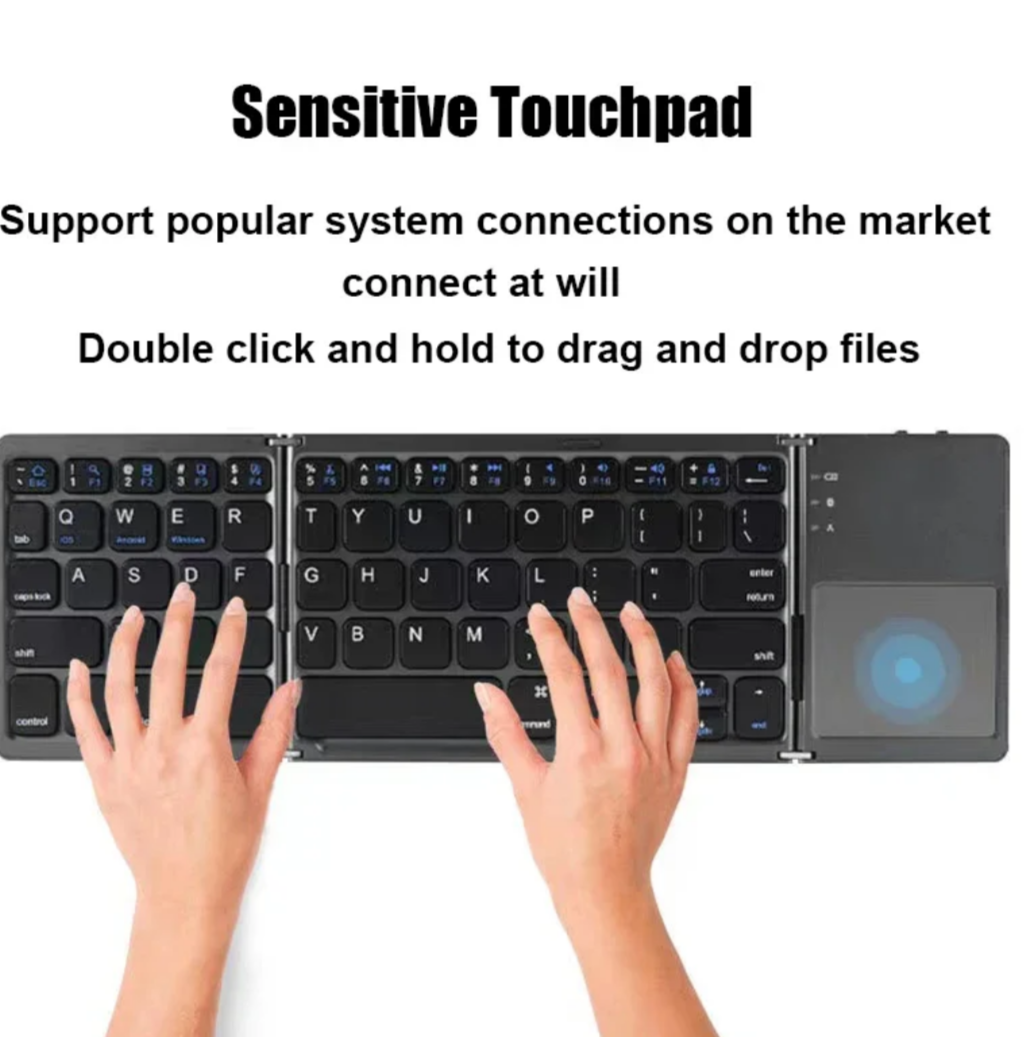 Mini Teclado Plegable, Inalámbrico con Bluetooth