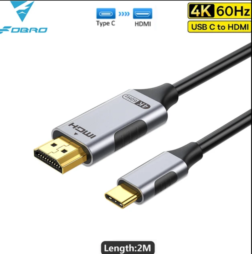 Cable Adaptador Tipo Hdmi A C De 4k 60hz, De 2m  Ultra Hd