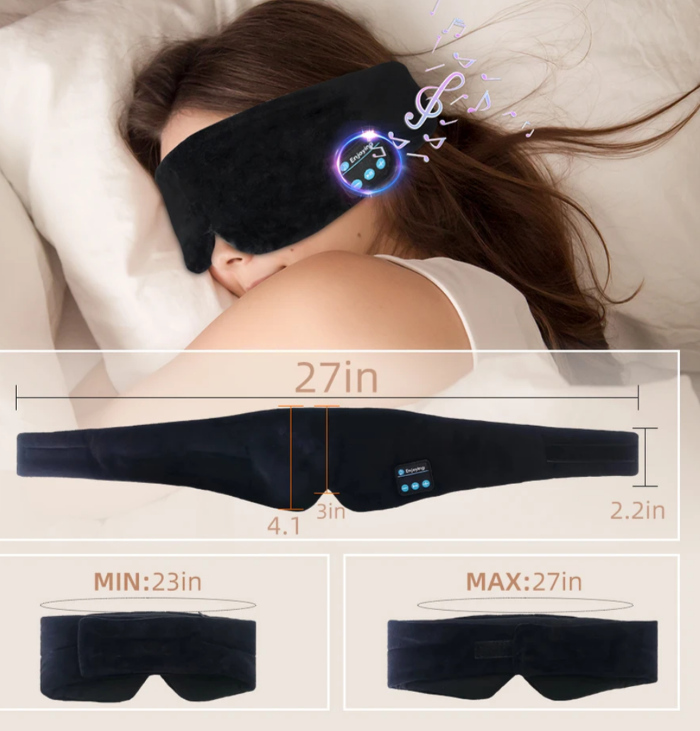 Antifaz Para Dormir, Mascara Musical Bluetooth de Algodón