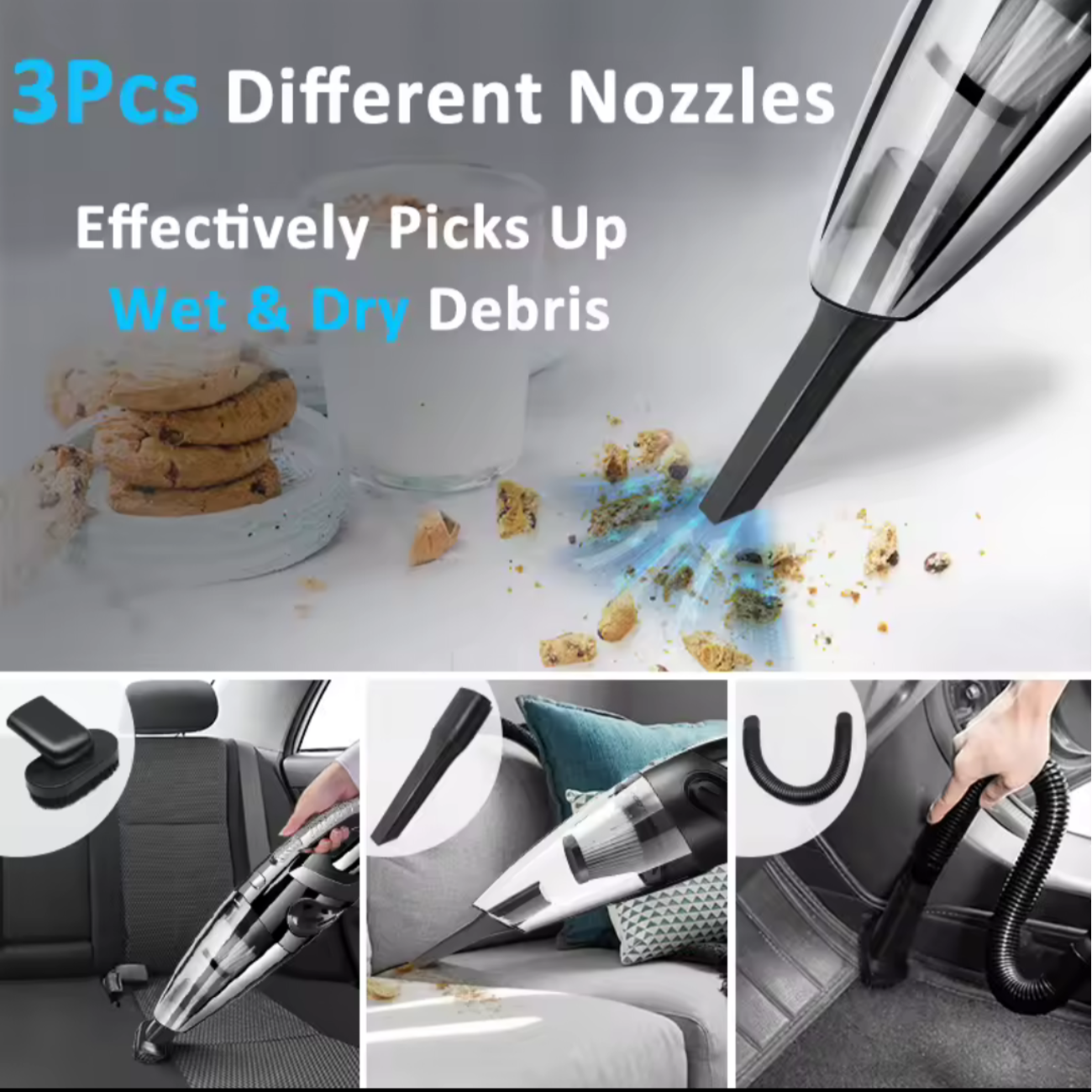Aspiradora Portátil  Inalámbrica Auto-hogar Potencia 120w