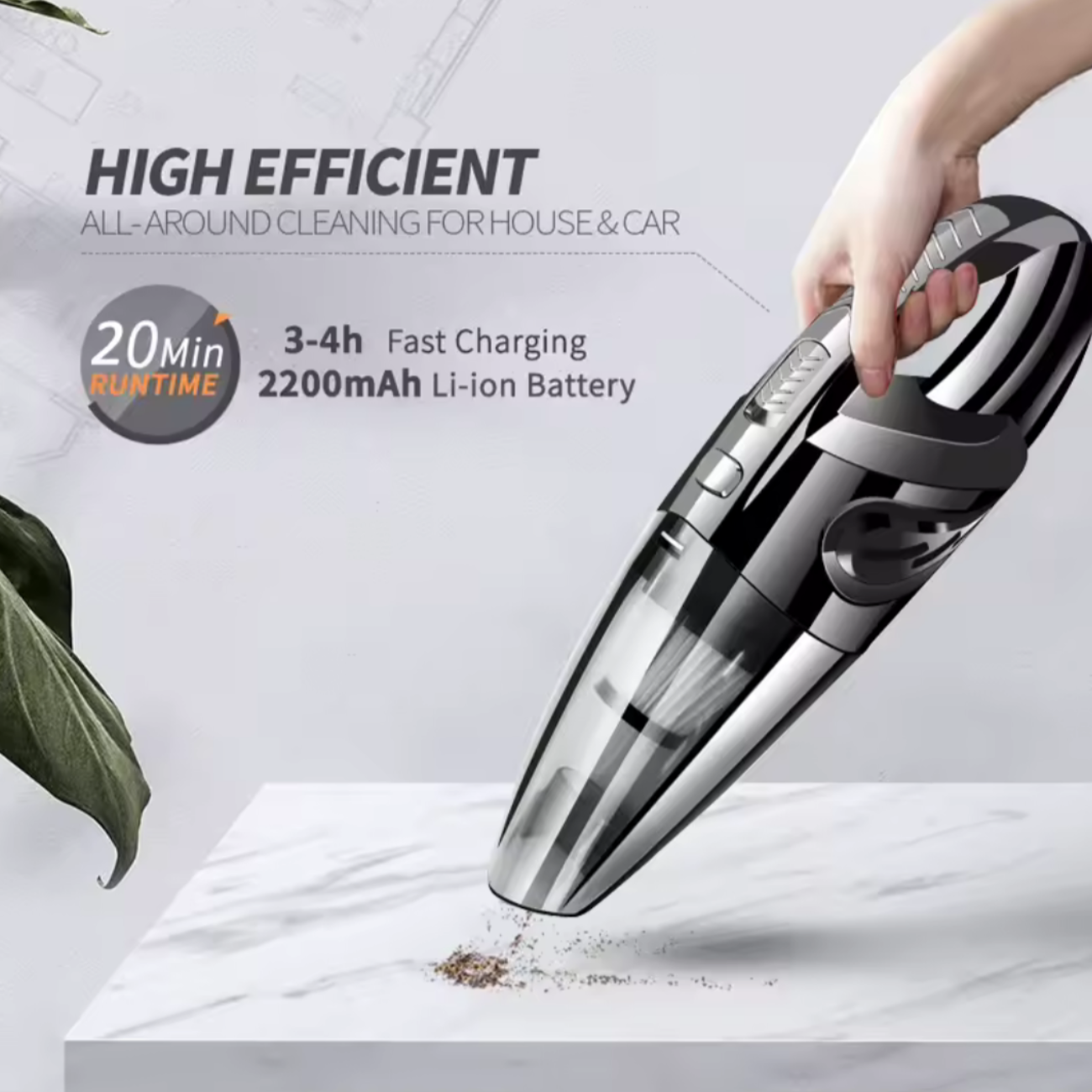 Aspiradora Portátil  Inalámbrica Auto-hogar Potencia 120w