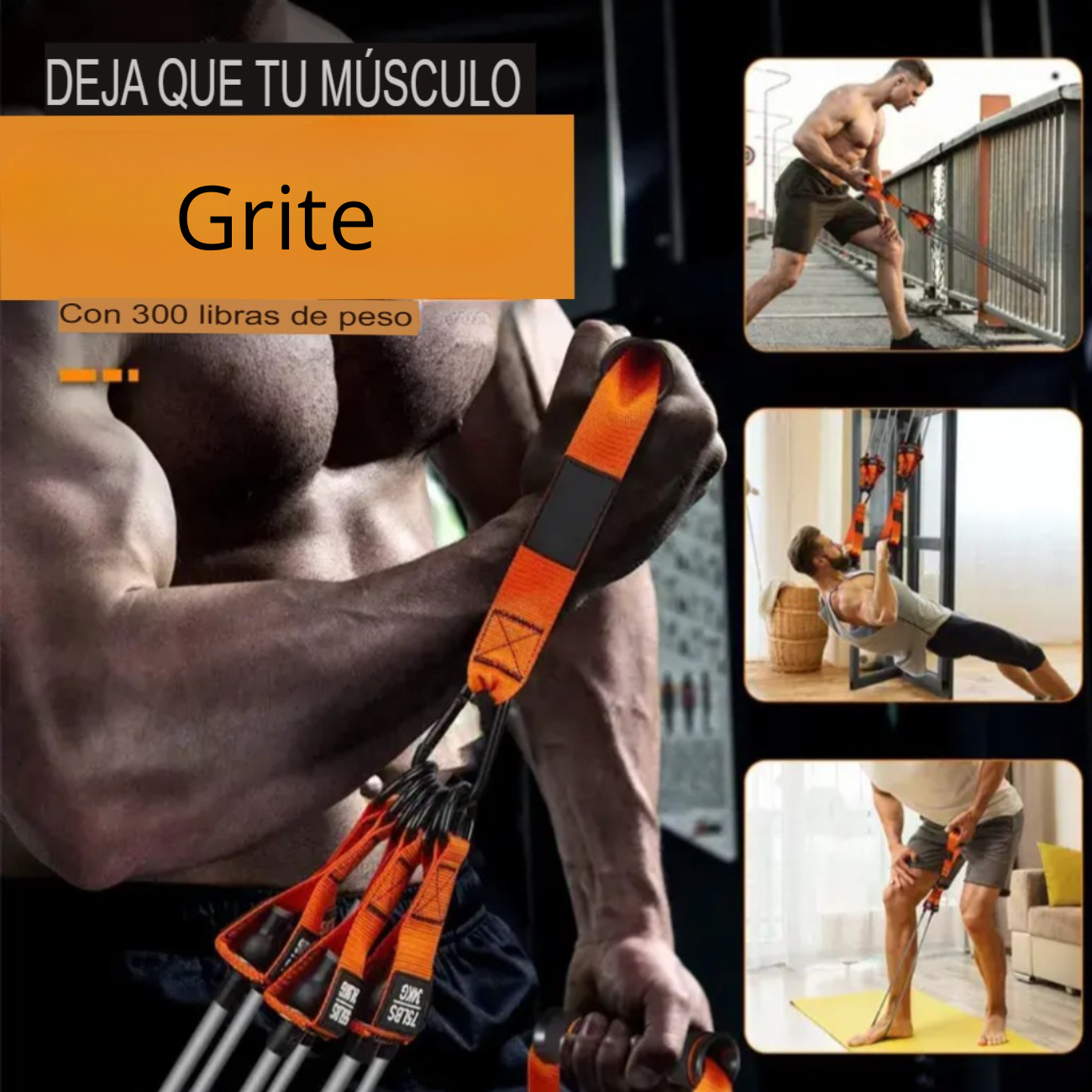 Set Bandas De Resistencia Con Accesorios Fitness En Casa