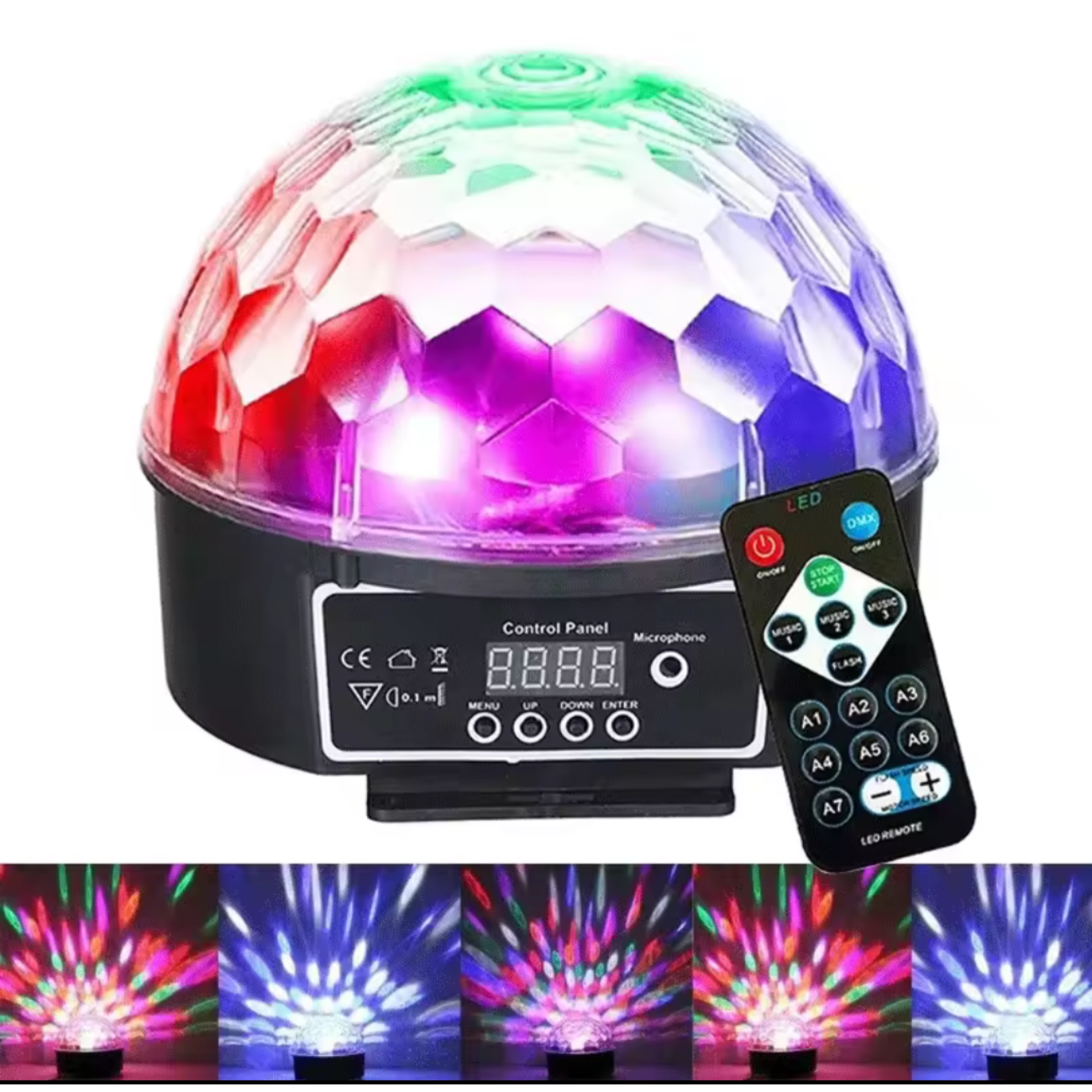 Mini Bola De Cristal Mágica Espejada Luz Led Discoteca
