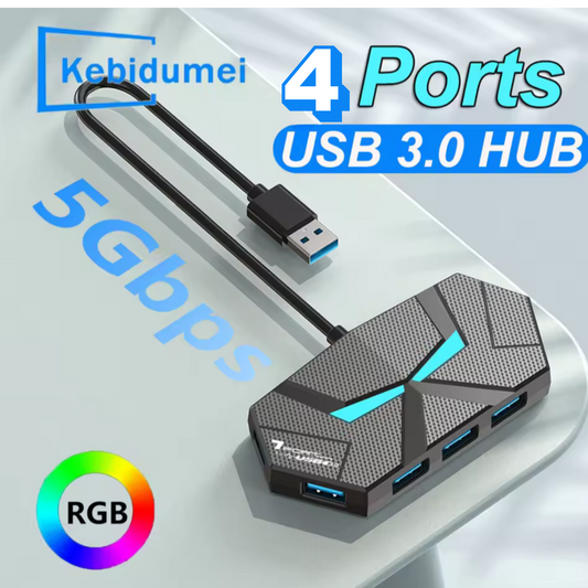 Hub De Red 4 Puertos Usb 3.0 Alta Velocidad 5gbps.