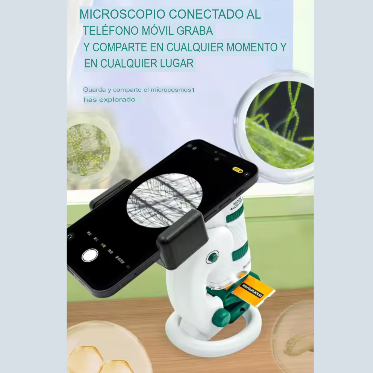 Microscopio Portátil Educativo 60x120x Con Accesorios