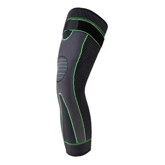 Rodillera Pierna Completa de Sujeción, Ajustable verde