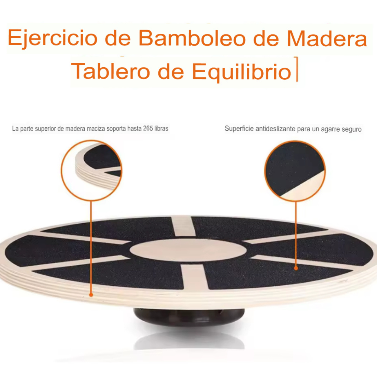 Disco Tabla De Equilibrio De Madera Con Goma Antideslizante